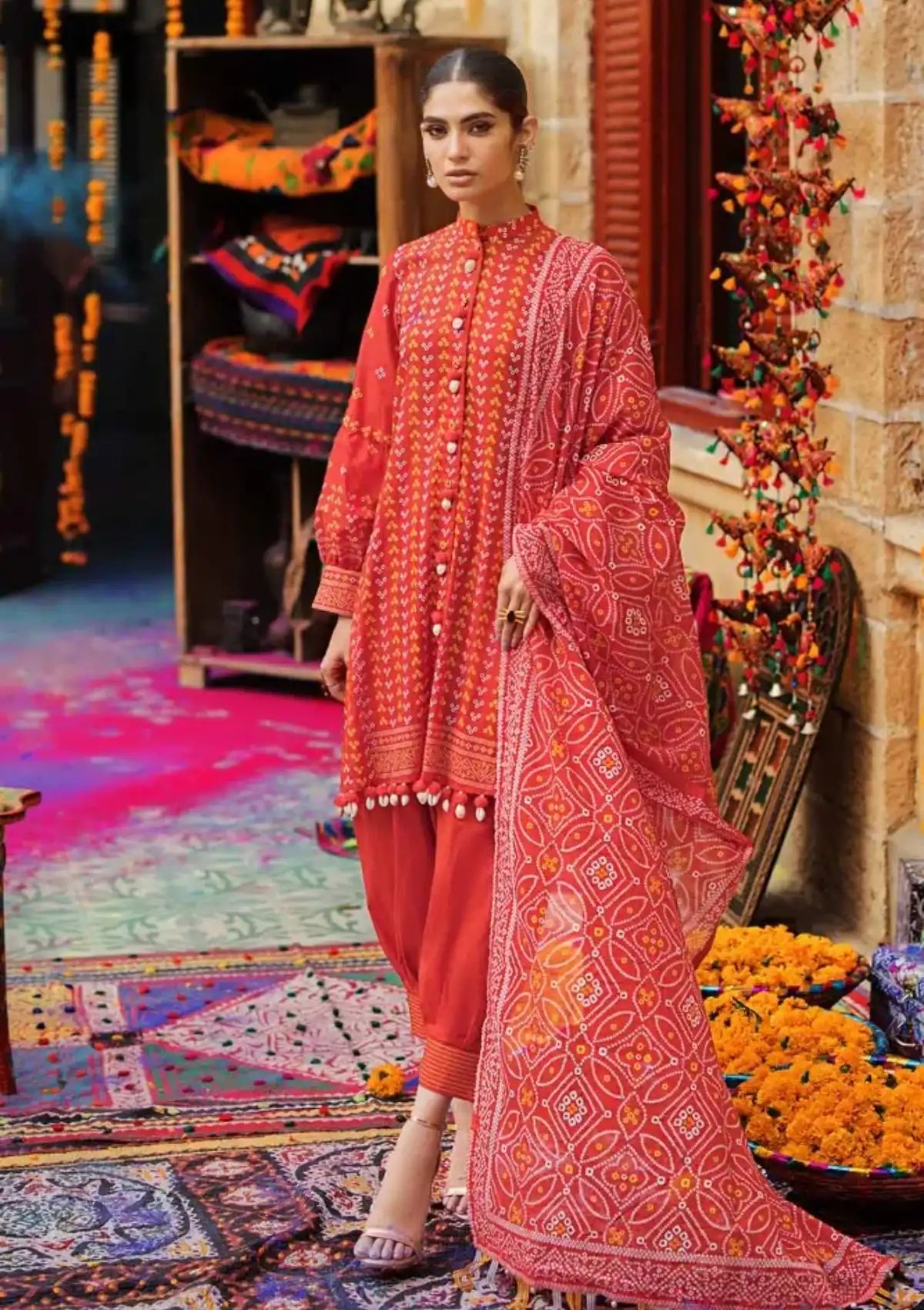 Gul Ahmed Chunri Lawn'24 3 Pcs CL-42017-B - Mohsin Saeed Fabrics
