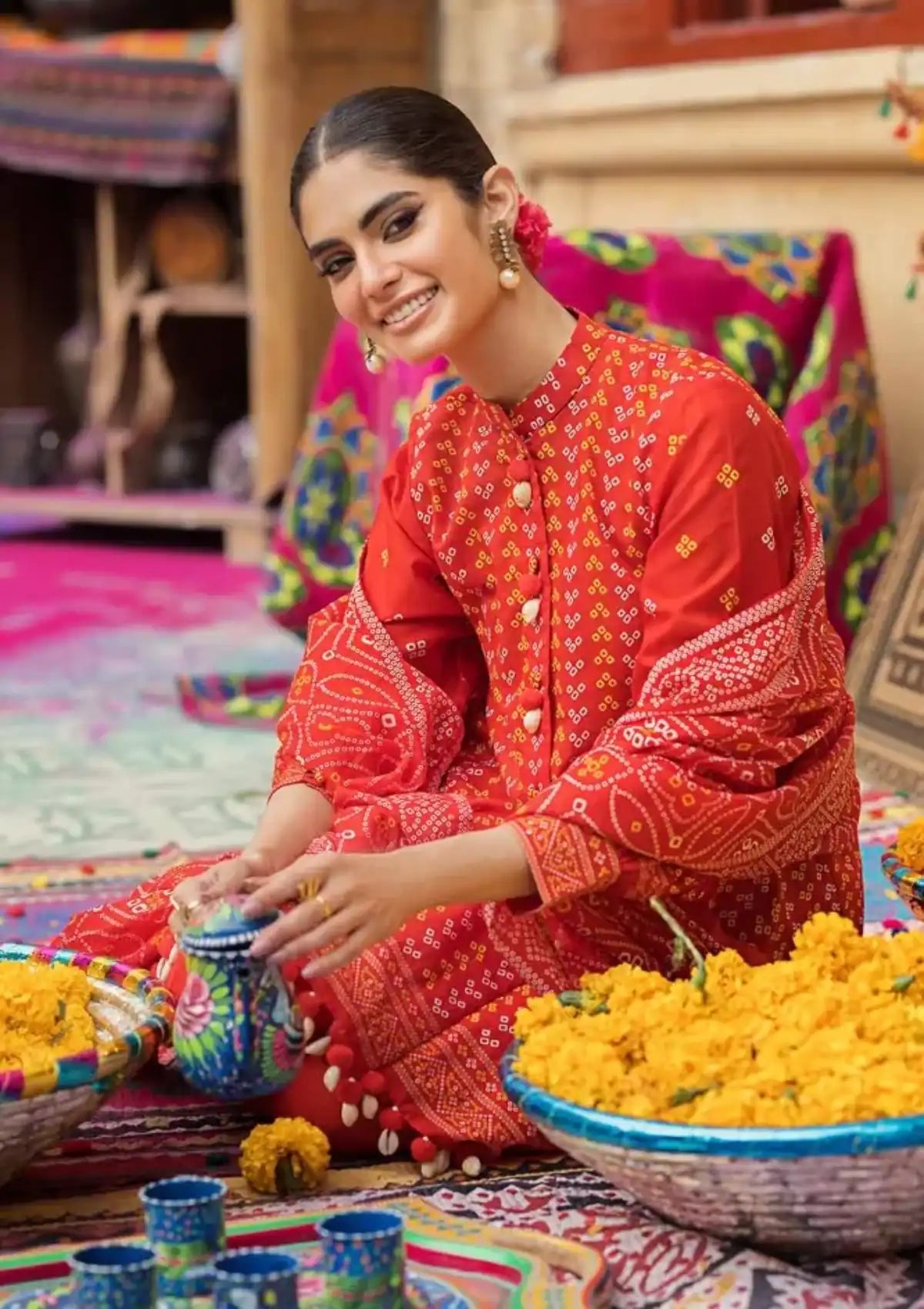 Gul Ahmed Chunri Lawn'24 3 Pcs CL-42017-B - Mohsin Saeed Fabrics