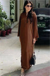 Brown button Set+Fringes Manahils