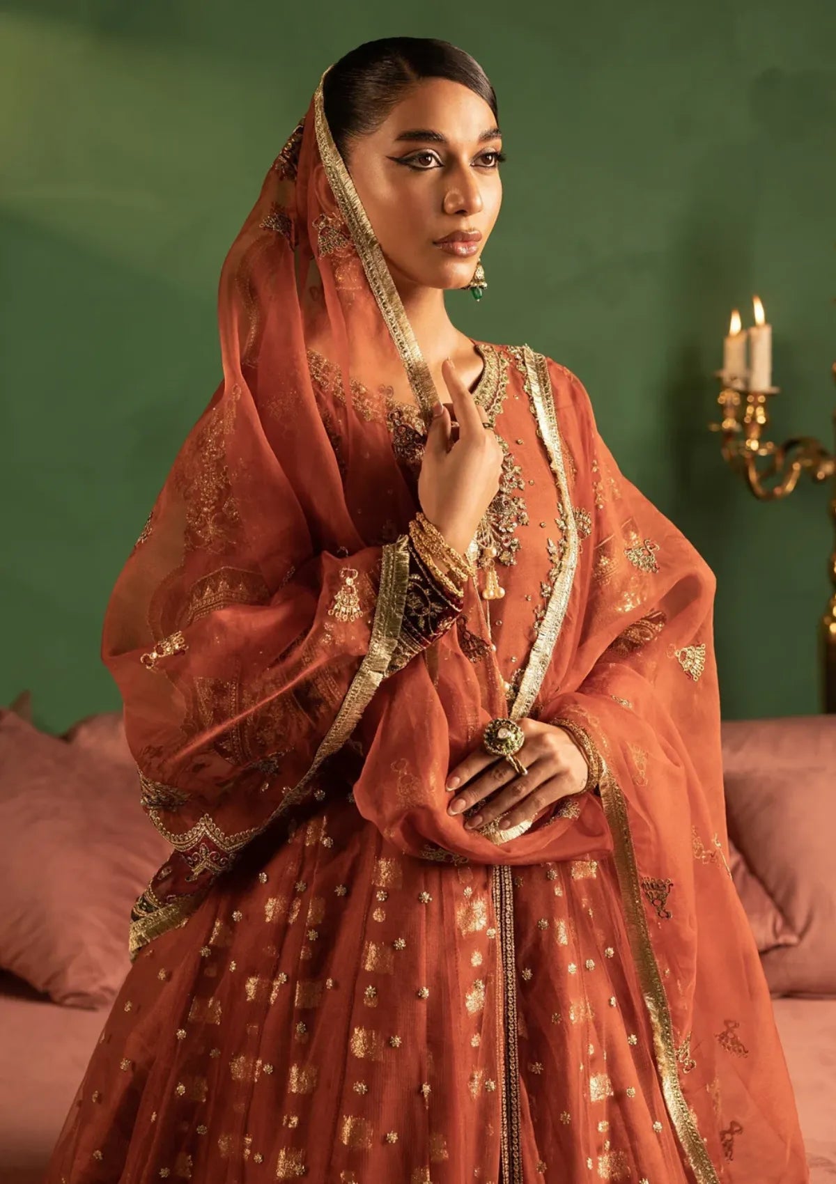 Diara Couture Abrish'25 ANARKALI - US-607 - RUST