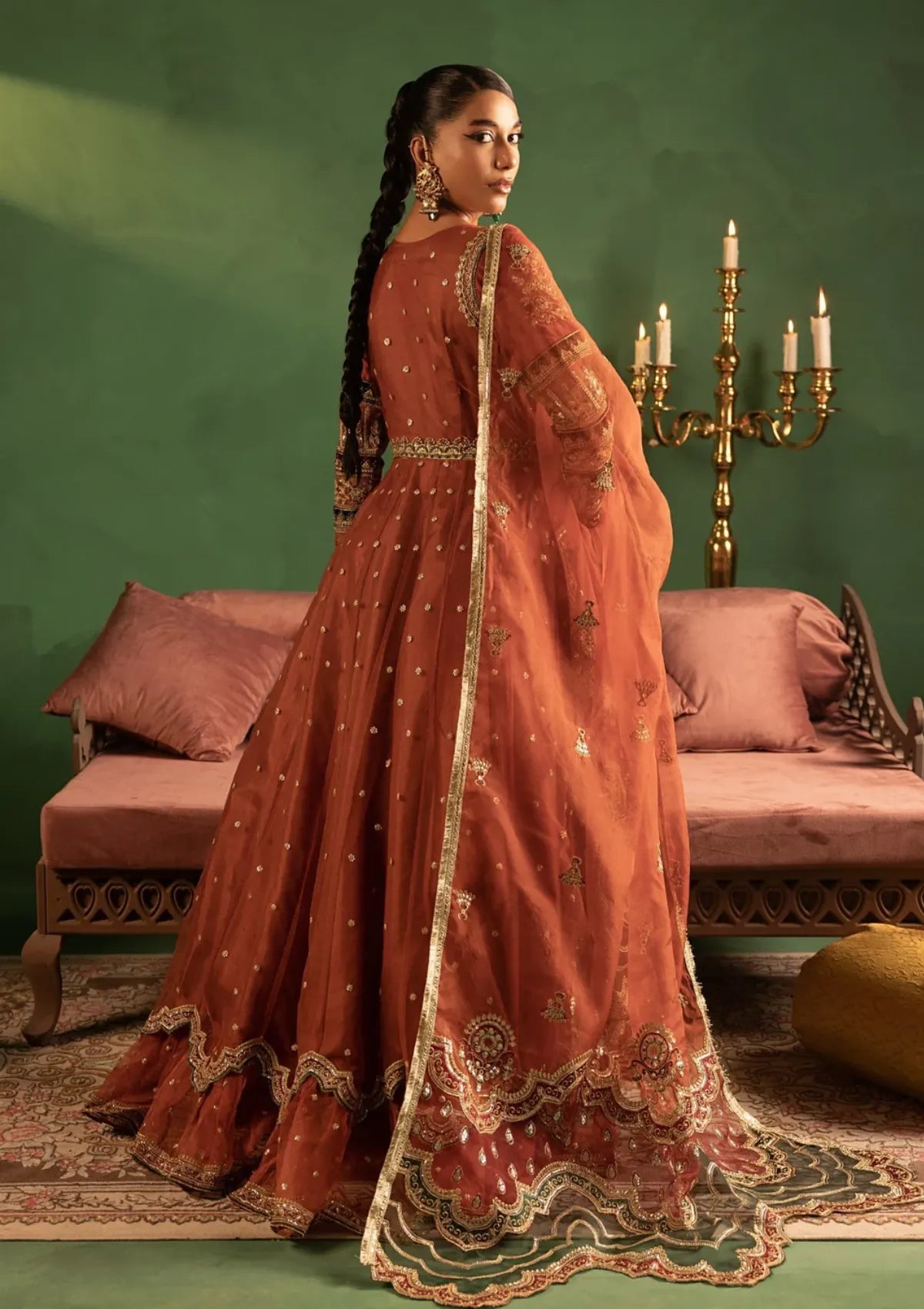 Diara Couture Abrish'25 ANARKALI - US-607 - RUST