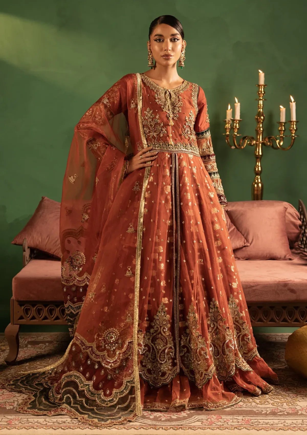 Diara Couture Abrish'25 ANARKALI - US-607 - RUST