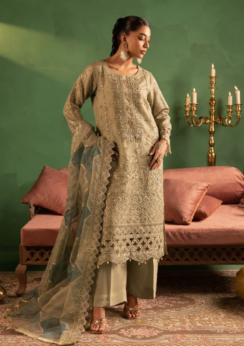 Aaraish by Diara Couture Embroidered Organza Stitched 3 Piece Suit - US-646 ZAFIA - DC25AA - Mustard - Formal Collection main image 1