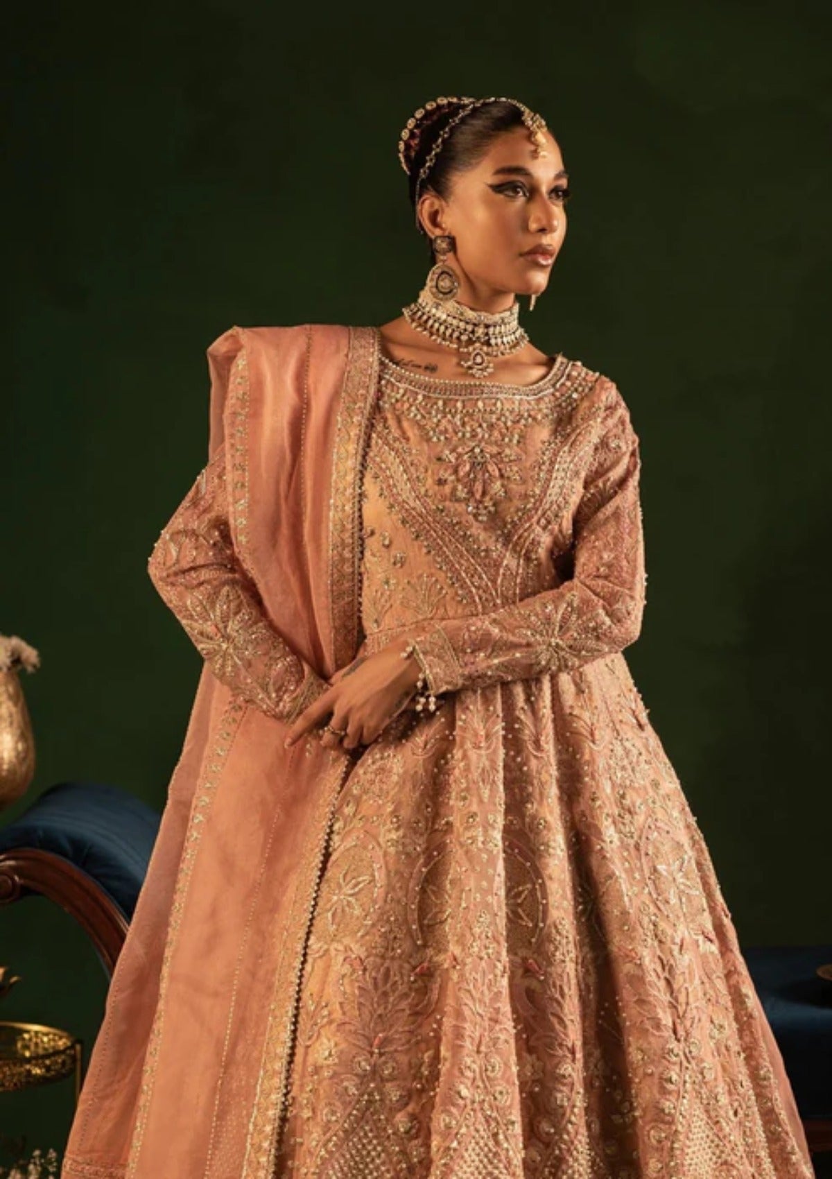 Diara Couture Onora Wedding Festive Stitched'25 LEORA - WC-2-04 - PEACHY PINK