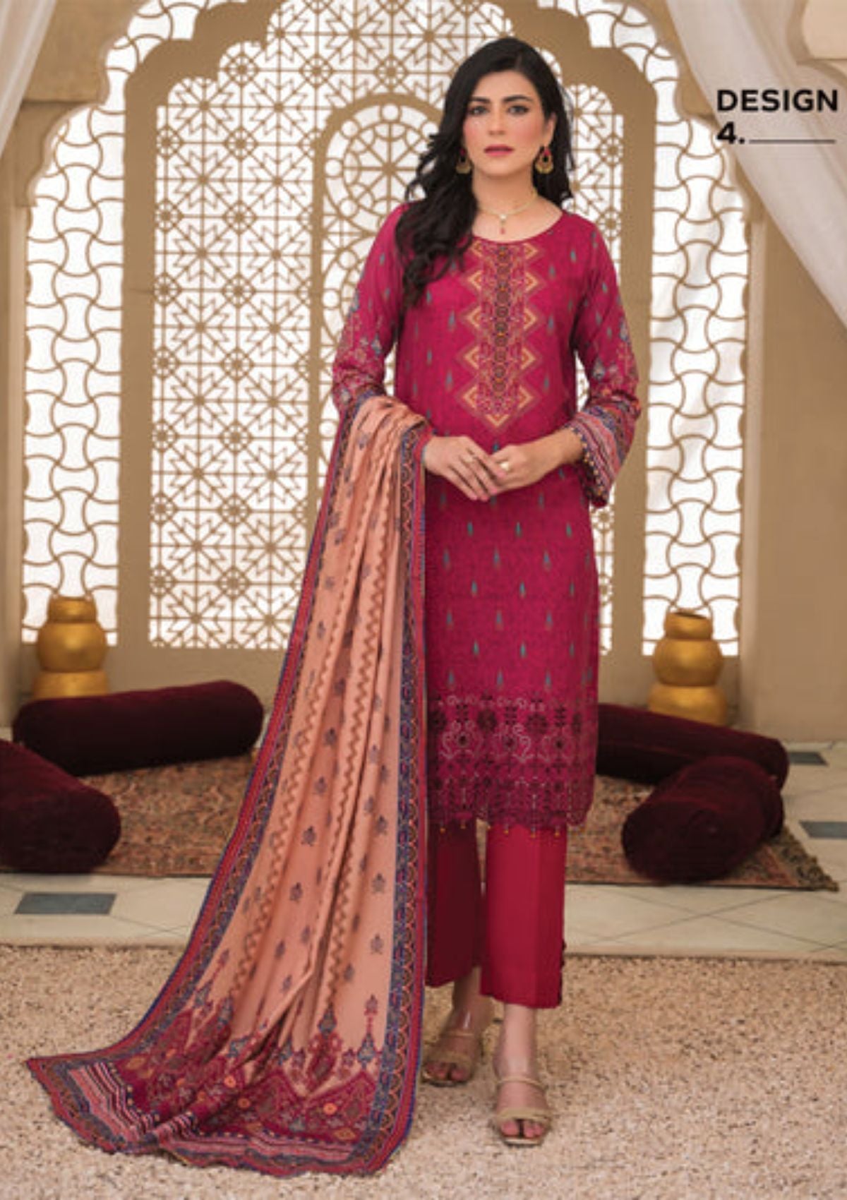 Rosaliana Slub Chikankari By MTF'23 D-04 - Mohsin Saeed Fabrics