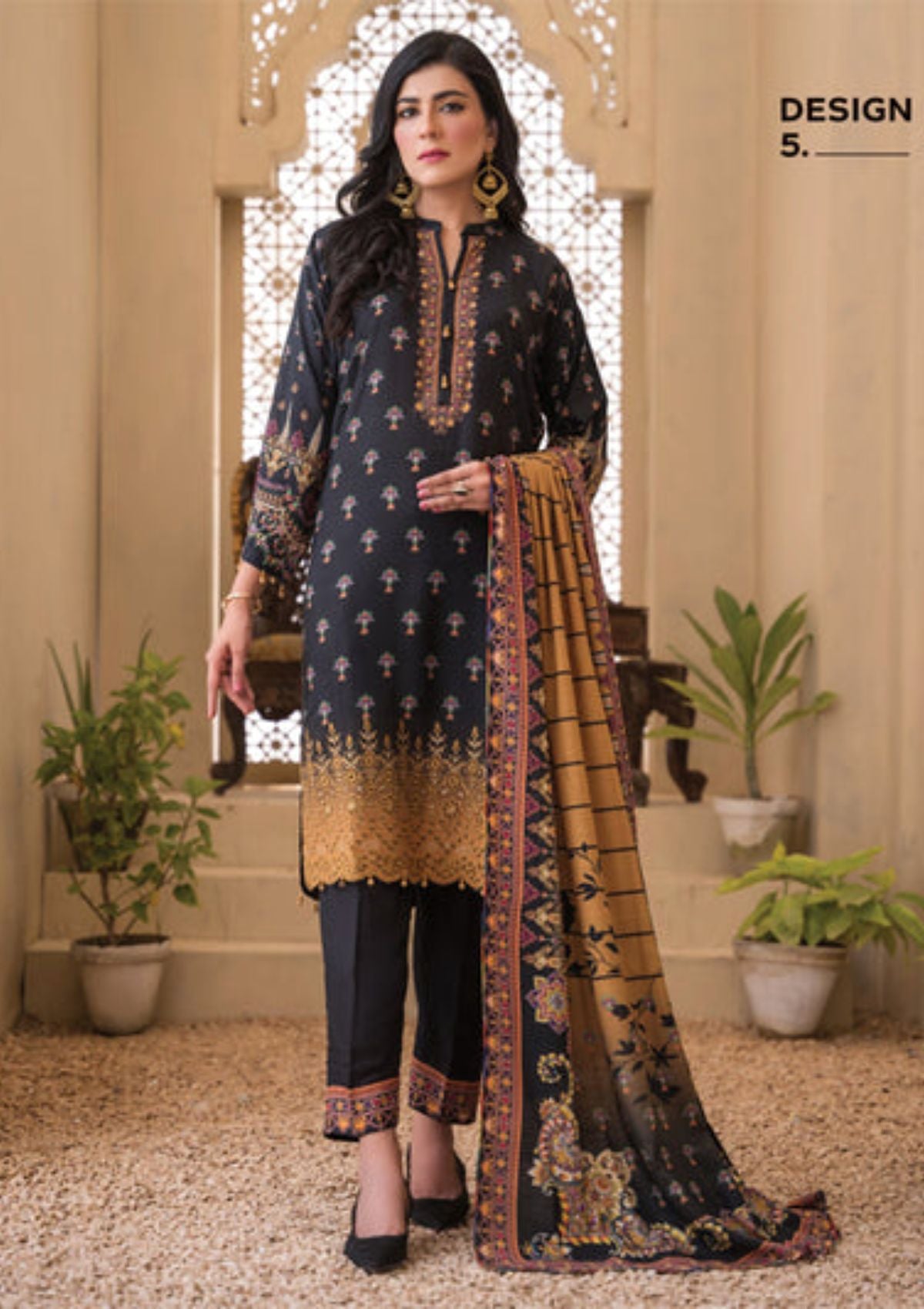 Rosaliana Slub Chikankari By MTF'23 D-05 - Mohsin Saeed Fabrics