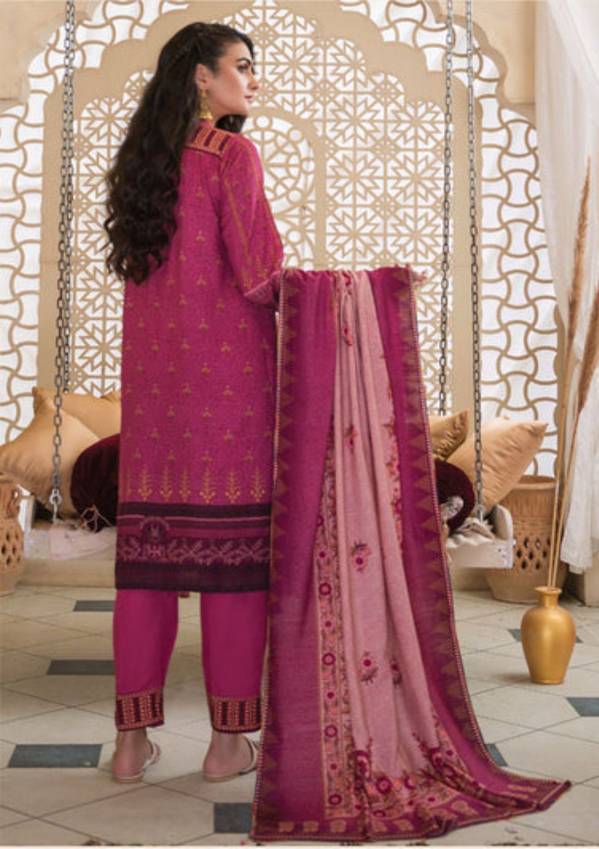 Rosaliana Slub Chikankari By MTF'23 D-09 - Mohsin Saeed Fabrics