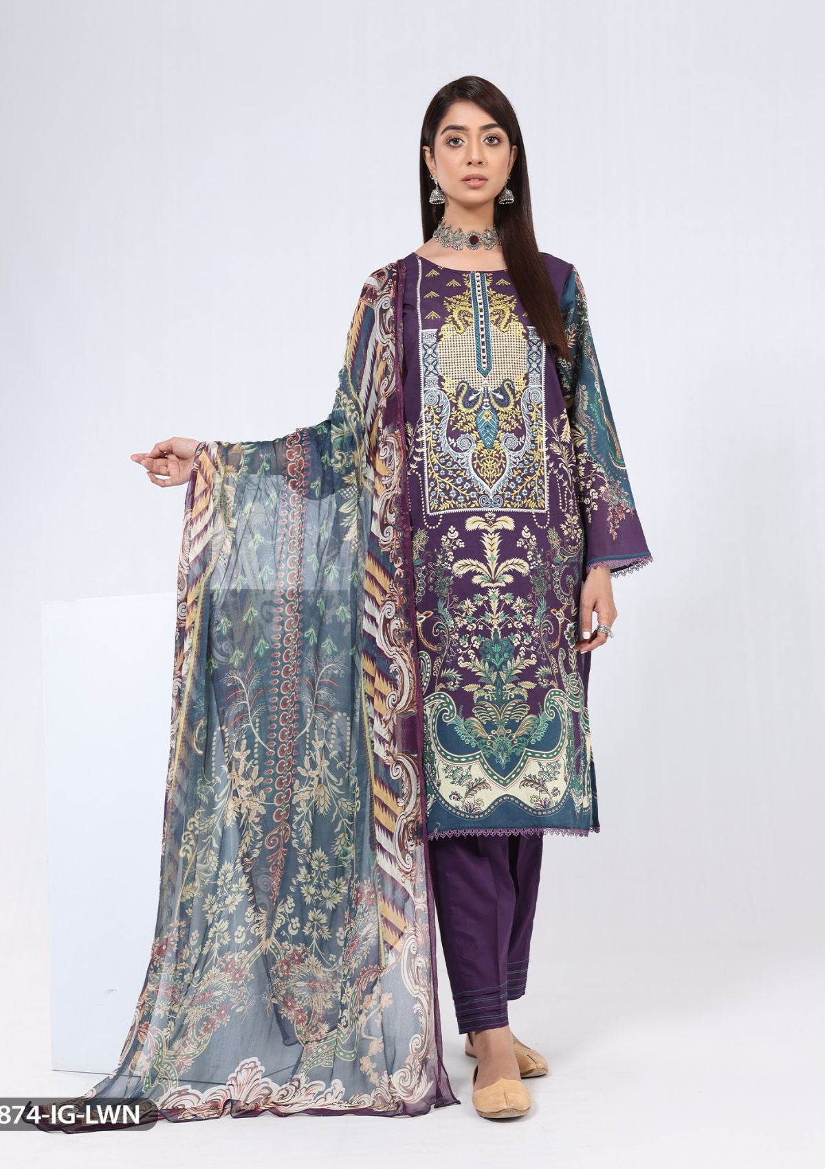ShaPosh Casual Pret ( 15874-IG-LWN) - Mohsin Saeed Fabrics