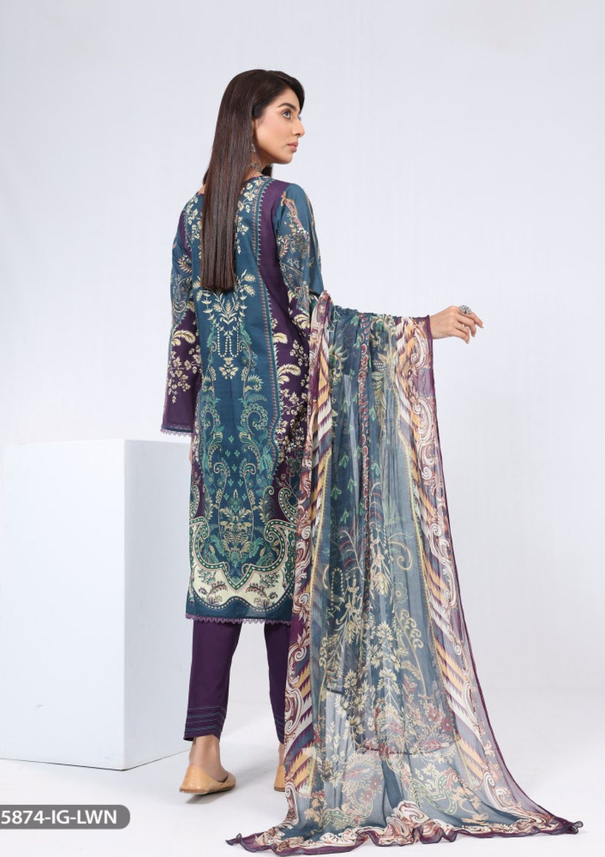 ShaPosh Casual Pret ( 15874-IG-LWN) - Mohsin Saeed Fabrics