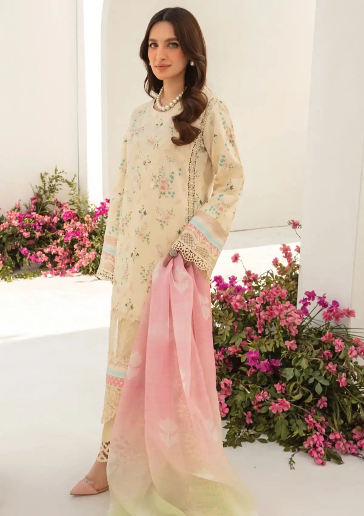 Rang Rasiya Florence Summer Edit'24 D-01 Ivory - Mohsin Saeed Fabrics