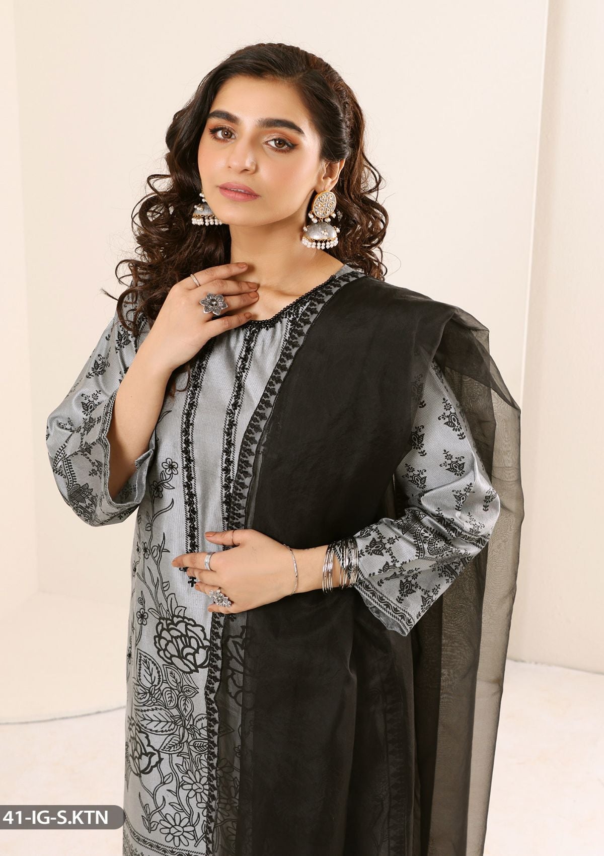 ShaPosh Casual Pret (12141-IG-S.KTN-GRY) - Mohsin Saeed Fabrics