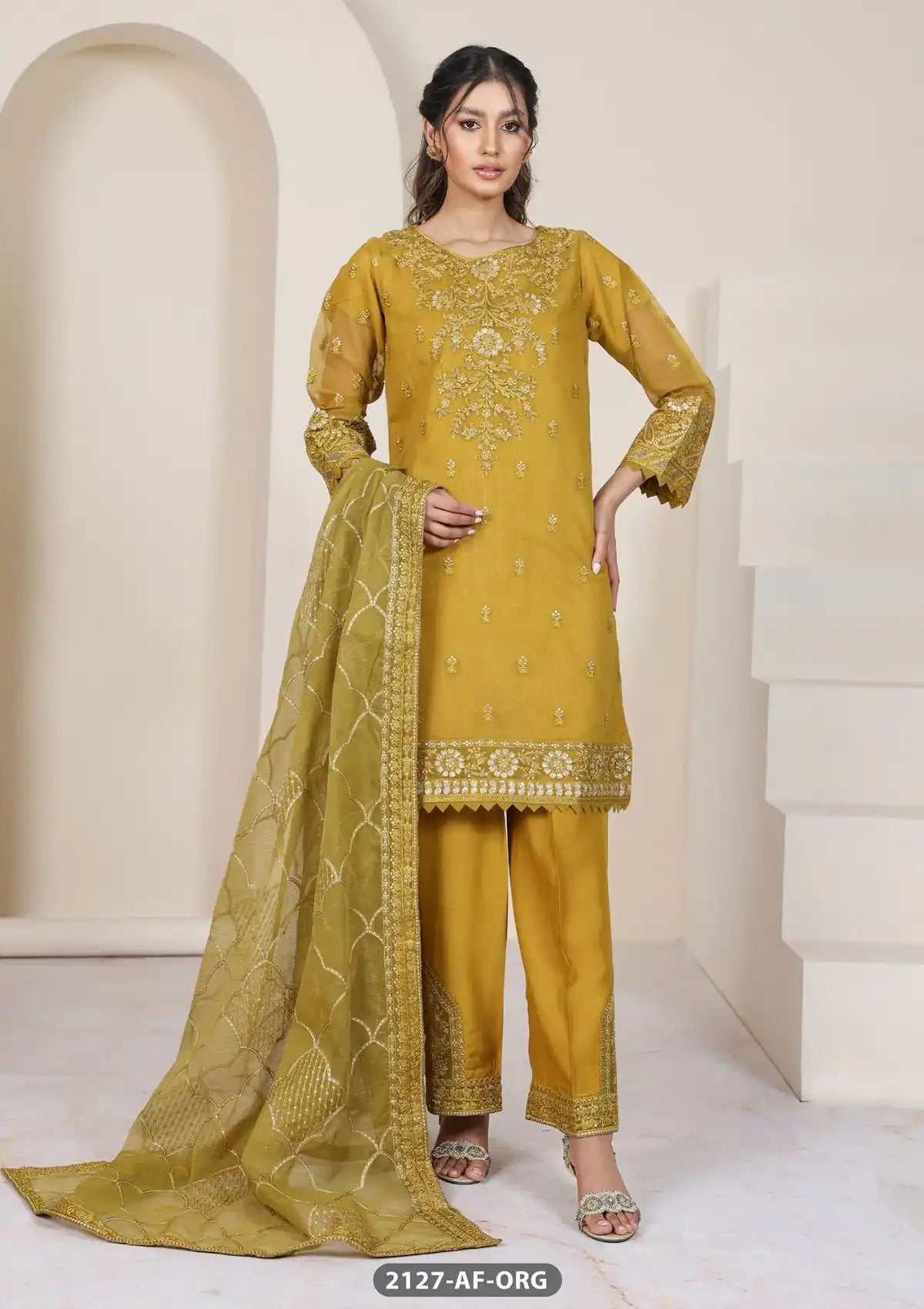 ShaPosh Casual Pret (2127-AF-ORG) - Mohsin Saeed Fabrics