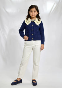 Girls Wool Sweater in Blue