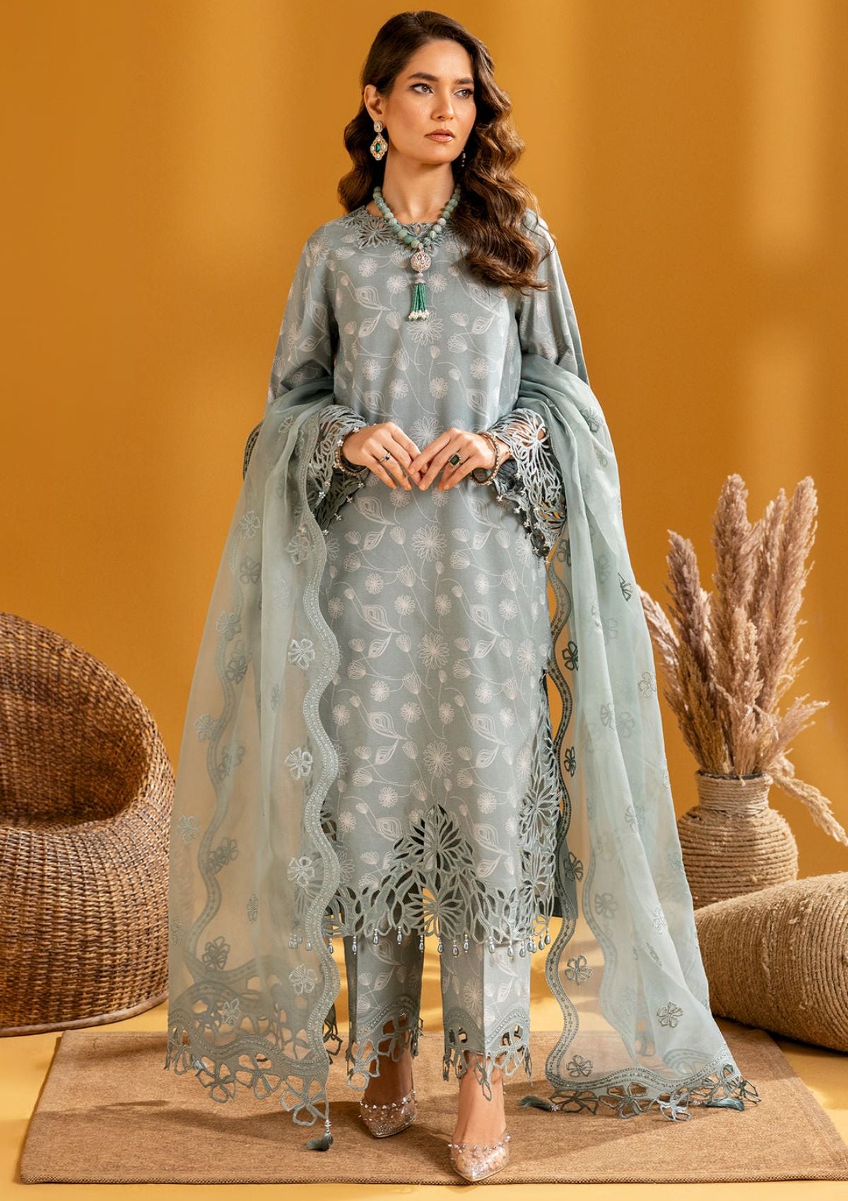 Maahi Print Emb Lawn by Alizeh'24 D-07 NYRA - Mohsin Saeed Fabrics