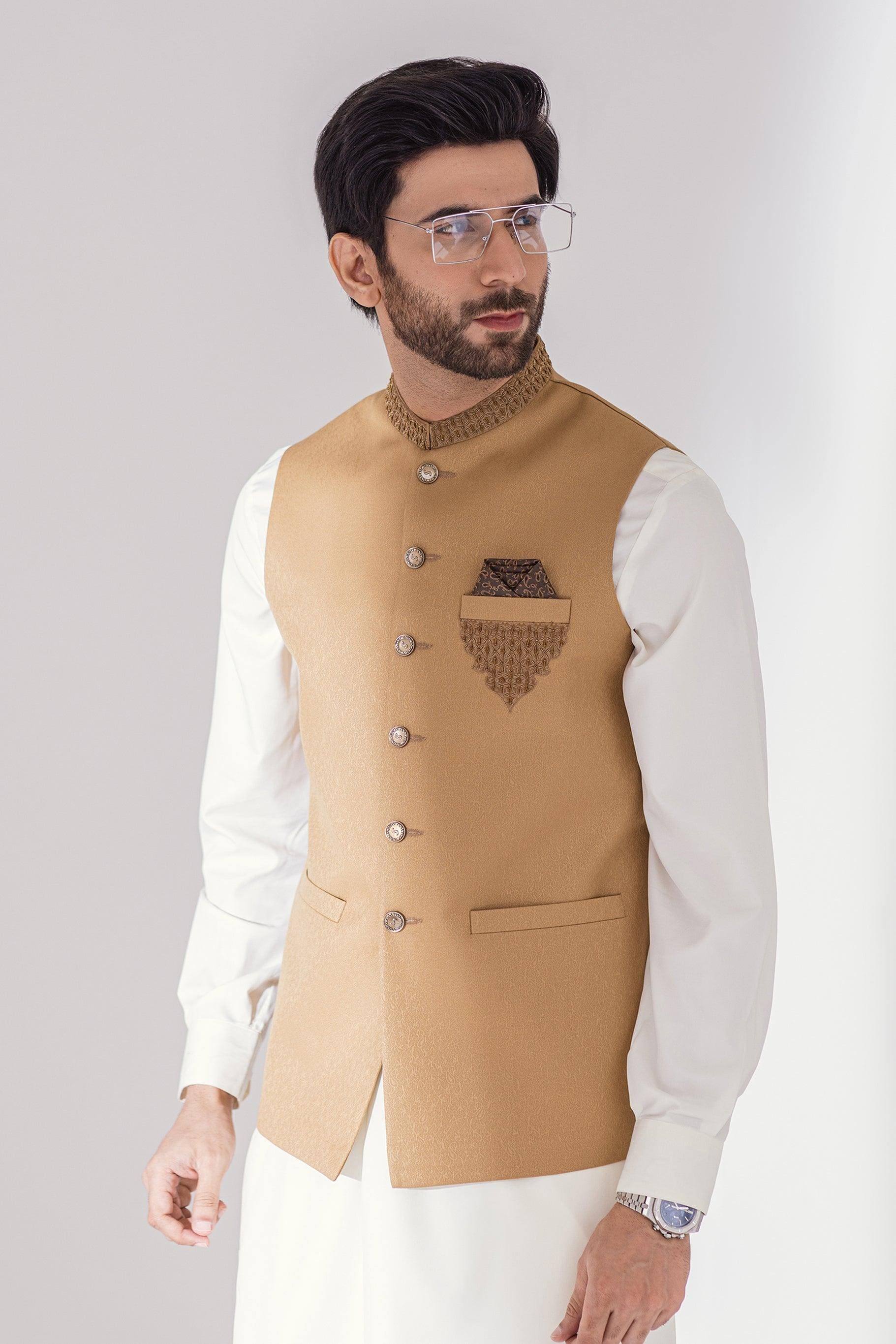 Mens deals embroidered waistcoat