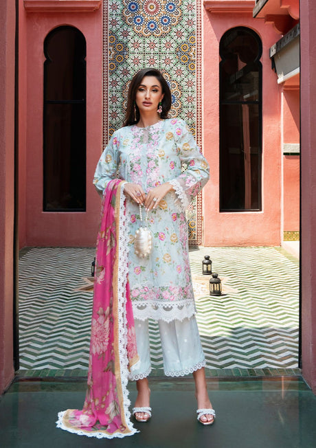 Saira Rizwan Lawn Vol-02'24 SR-07 Fanny - Mohsin Saeed Fabrics