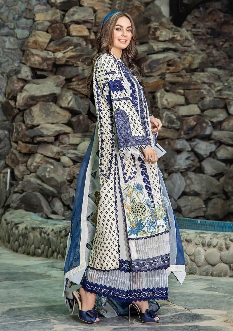 Eshaisha Emb Luxury Lawn'24 EA-519 - Mohsin Saeed Fabrics