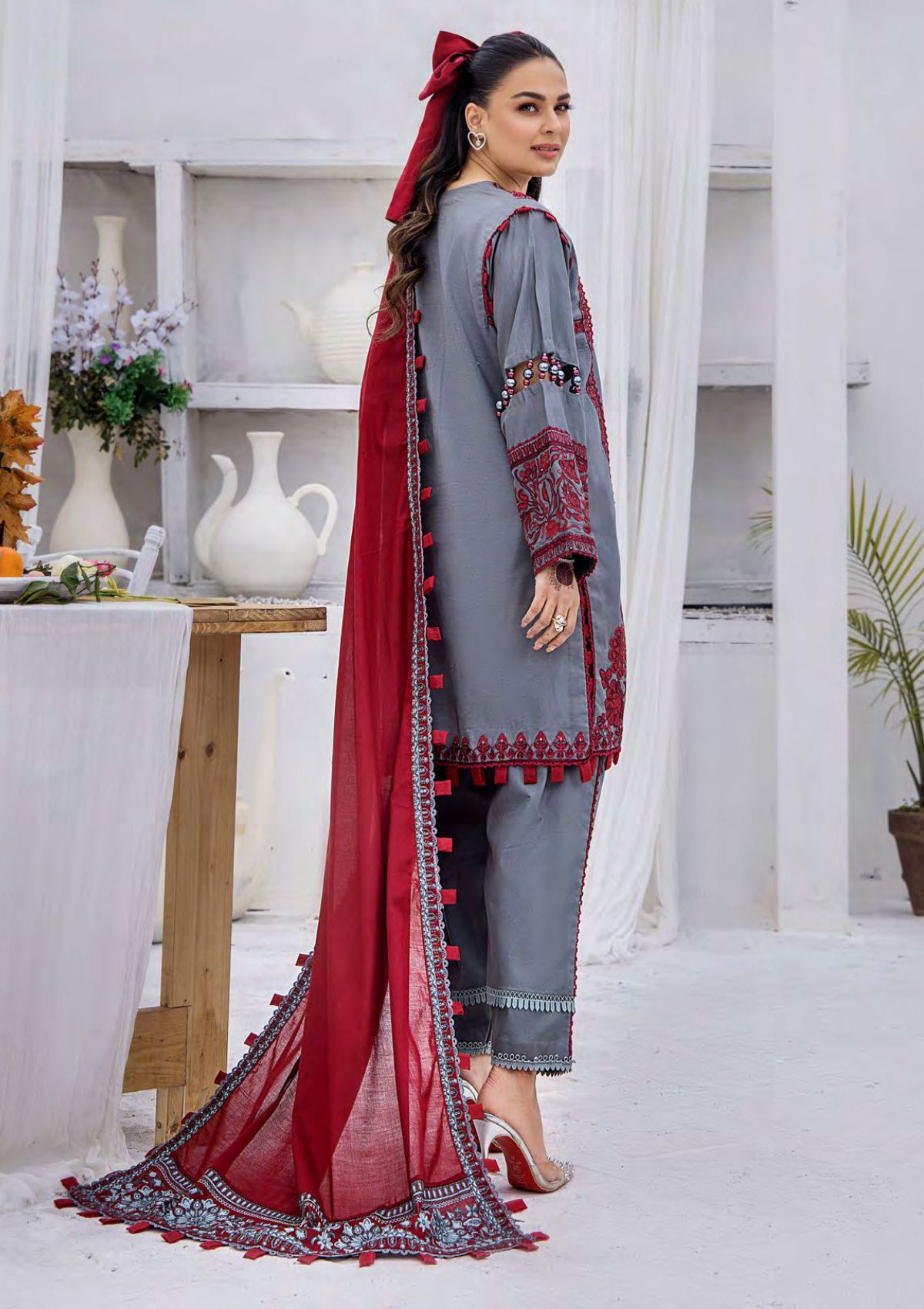Eshaisha Emb Festive Lawn'24 EA-519 - Mohsin Saeed Fabrics