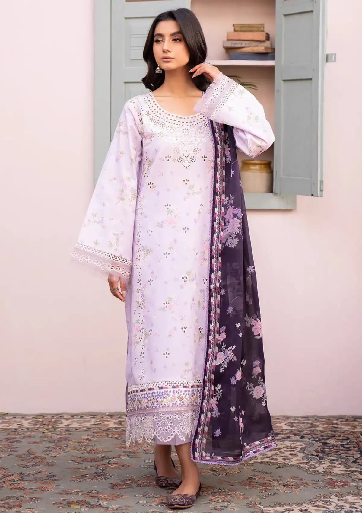 Bin Ilyas Lamhay Emb Lawn'24 D-103 - Mohsin Saeed Fabrics