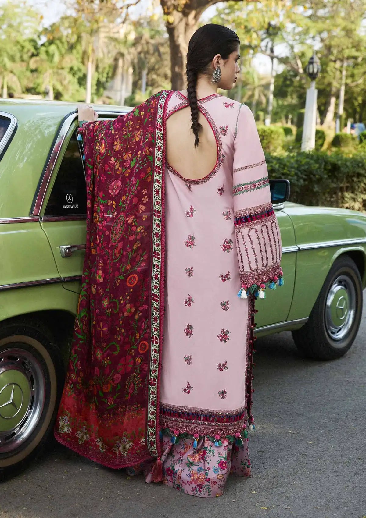 Hussain Rehar SS Lawn'24 D-01 SAKURA - Mohsin Saeed Fabrics