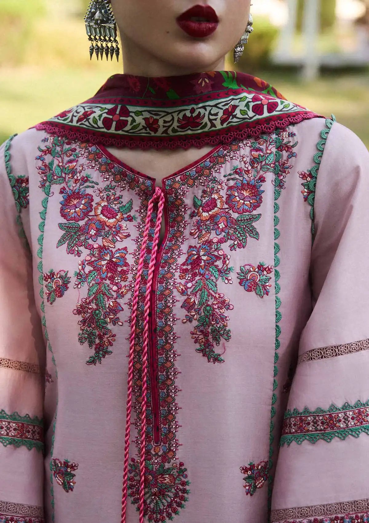 Hussain Rehar SS Lawn'24 D-01 SAKURA - Mohsin Saeed Fabrics