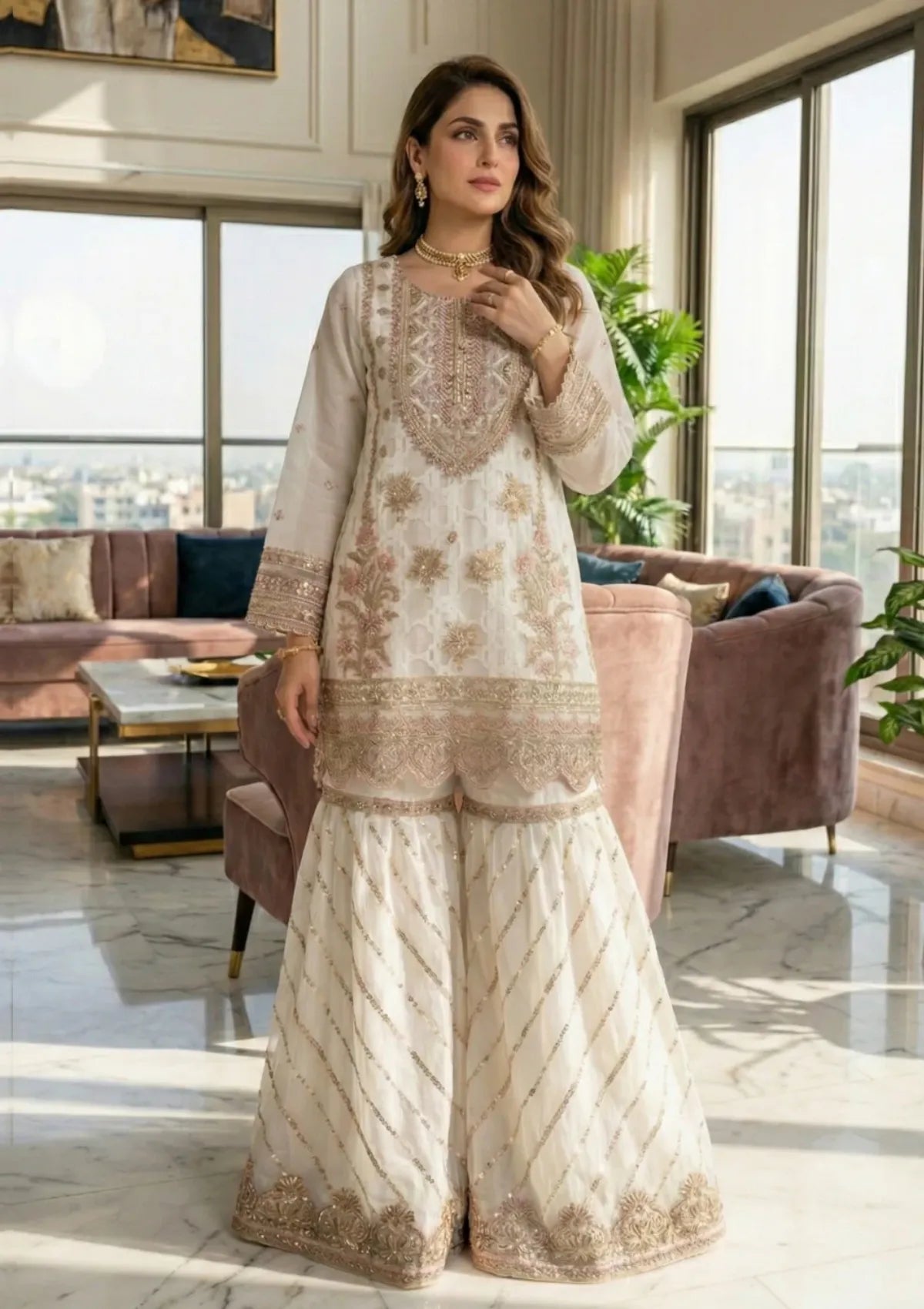 Diara Couture Tabeer'25 SHAHNOOR - US-493 - OFF WHITE