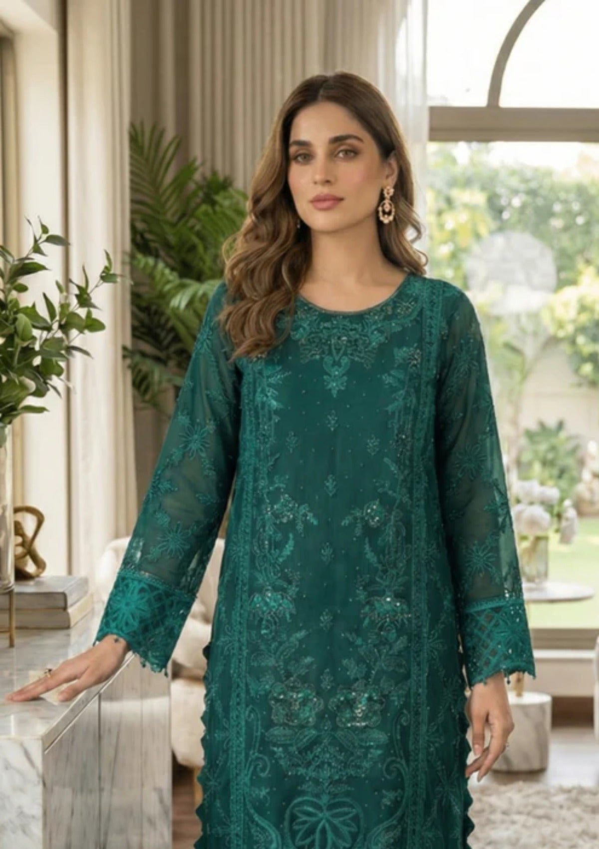 Diara Couture Tehzeeb'25 FALAH - POST-1-01 - SEA GREEN