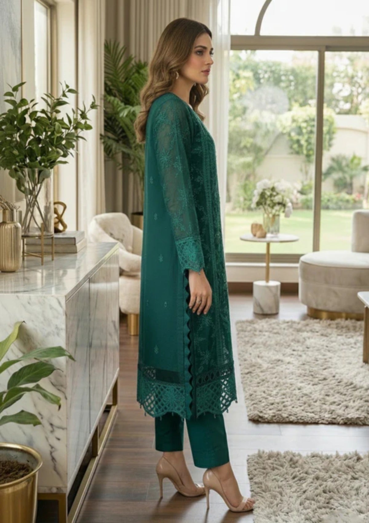 Diara Couture Tehzeeb'25 FALAH - POST-1-01 - SEA GREEN