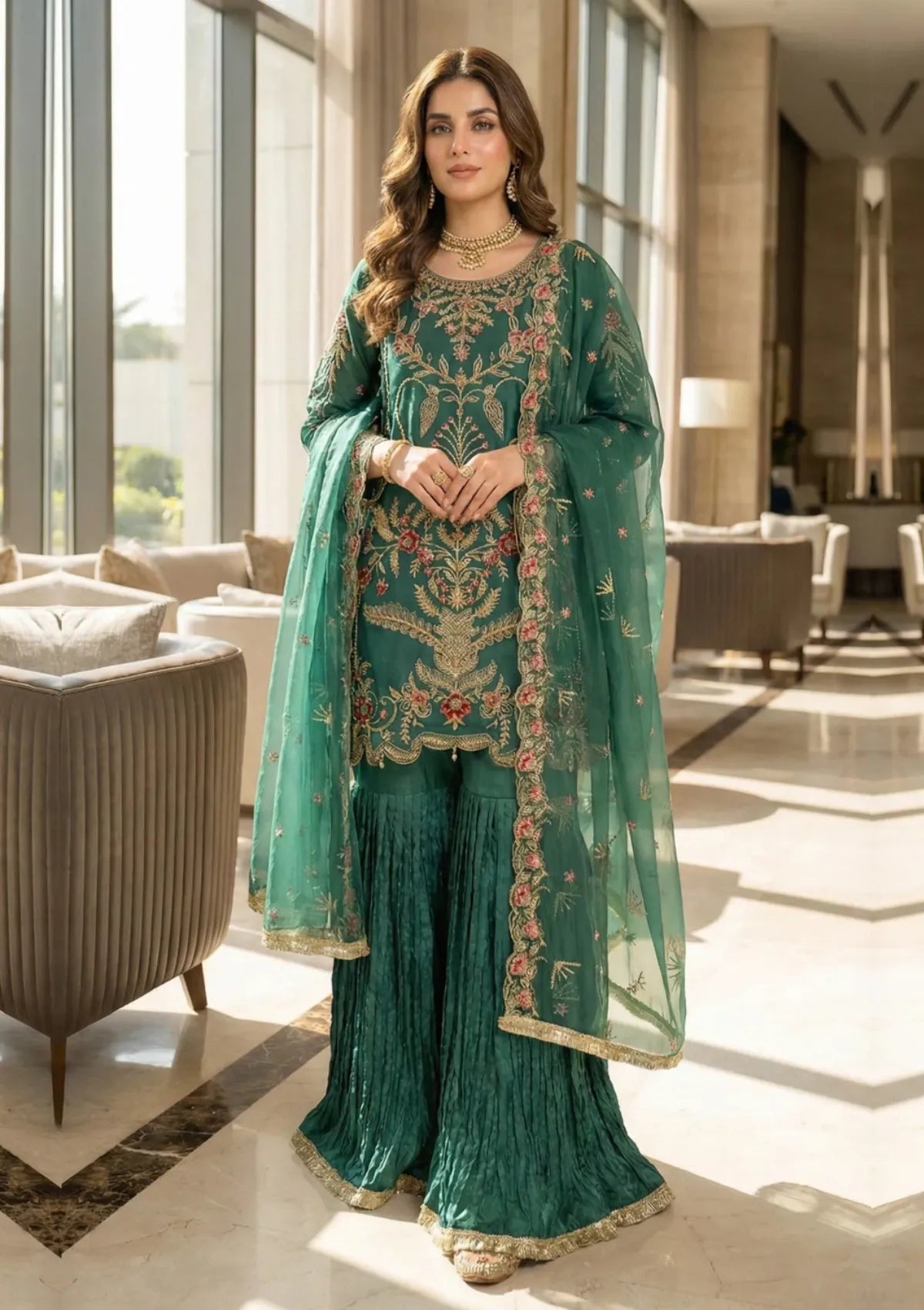 Diara Couture Abrish'25 RAFIA - UA-05 - GREEN