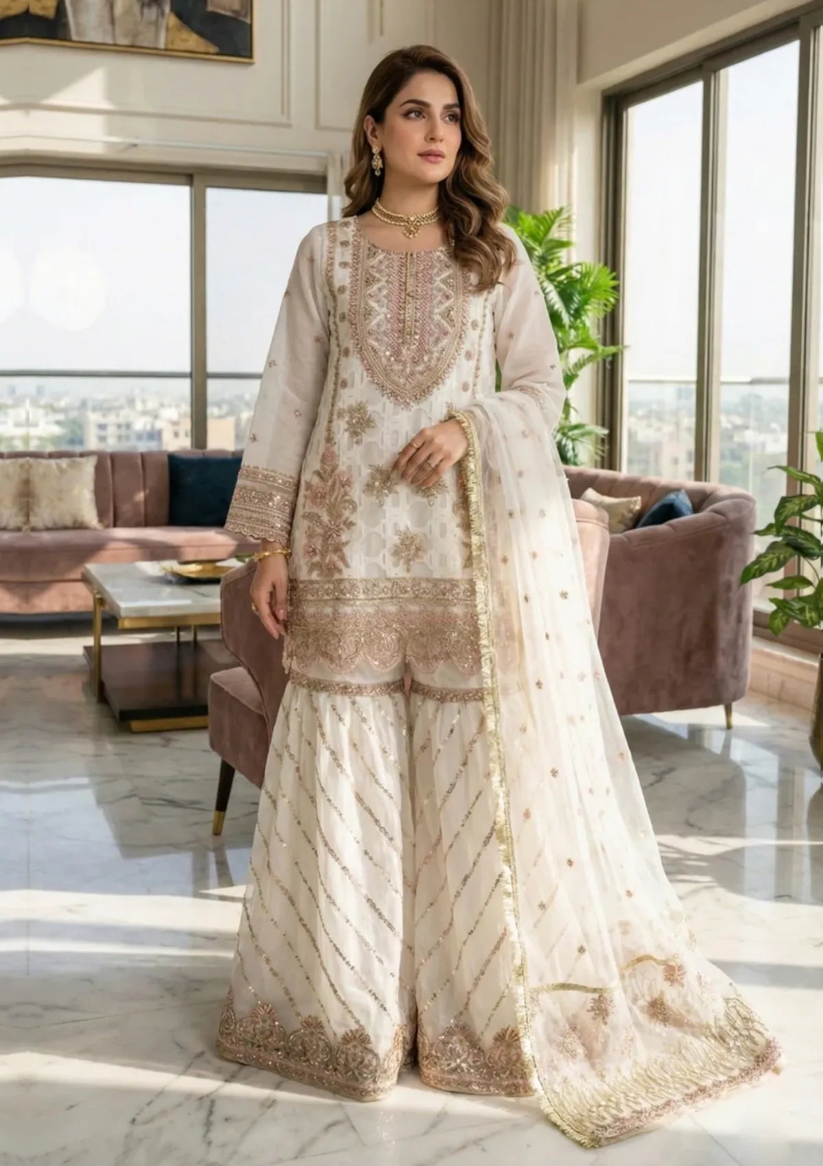 Diara Couture Tabeer'25 SHAHNOOR - US-493 - OFF WHITE