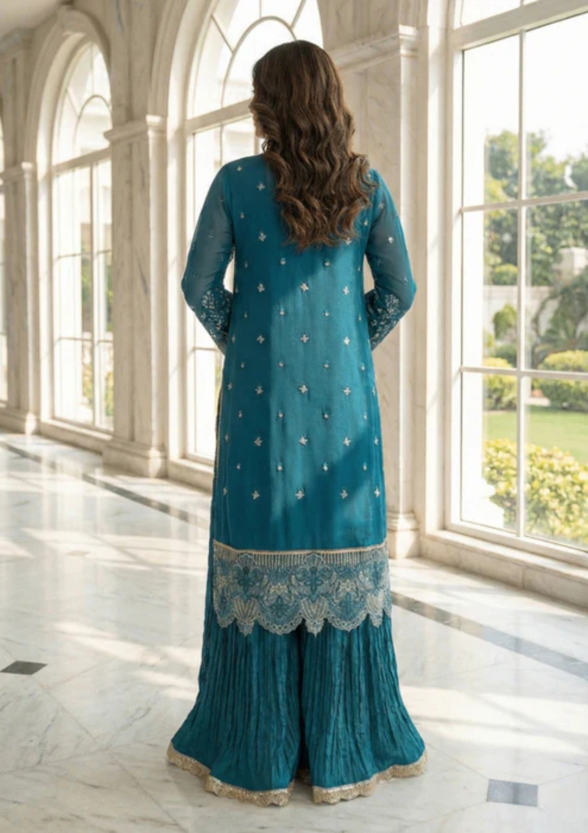 Diara Couture Aaraish'25 ASMAA - SF-13 - TEAL BLUE