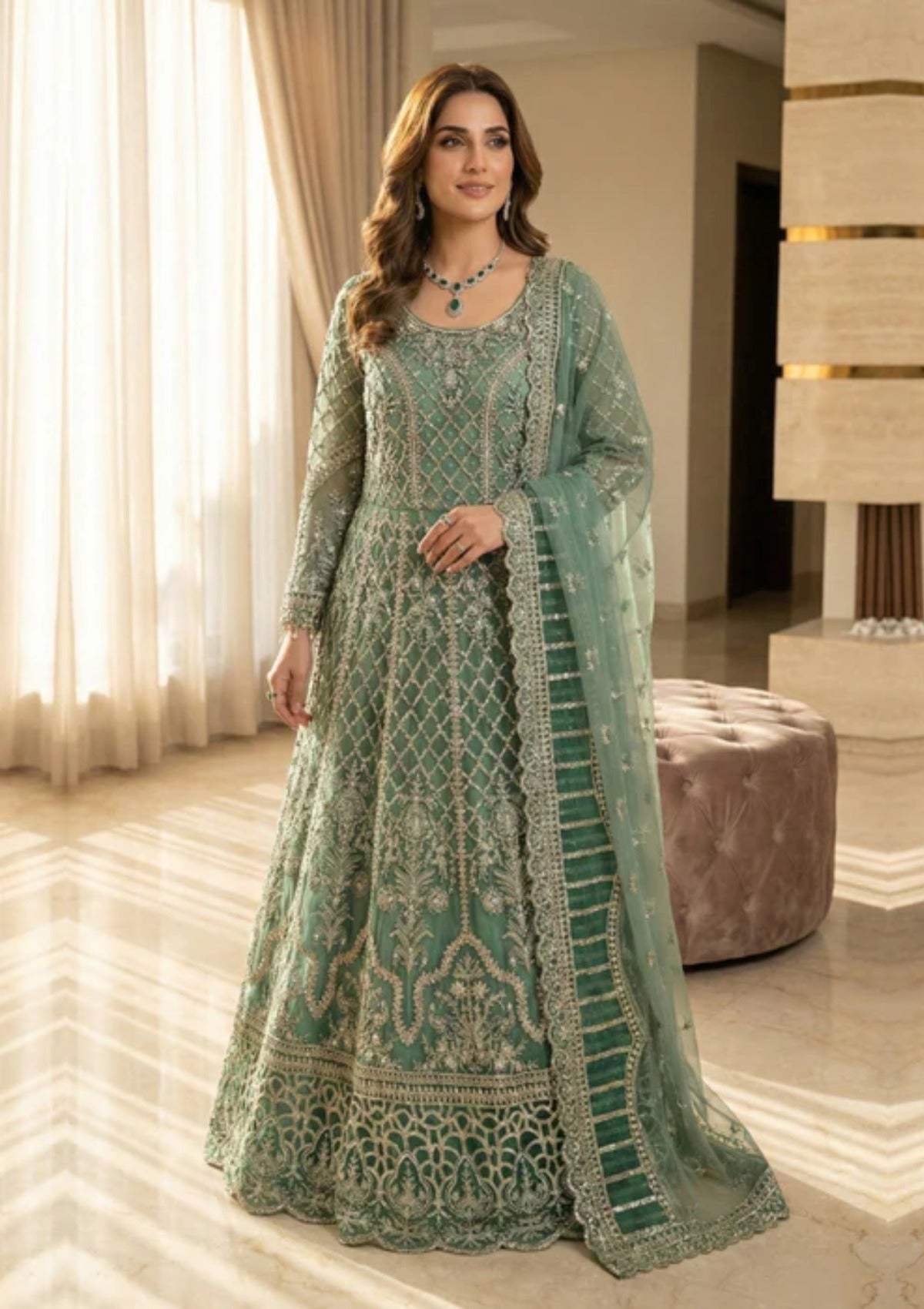 Diara Couture Tehzeeb'25 ILENE PARADISE - PNMT-01-06 - GREEN