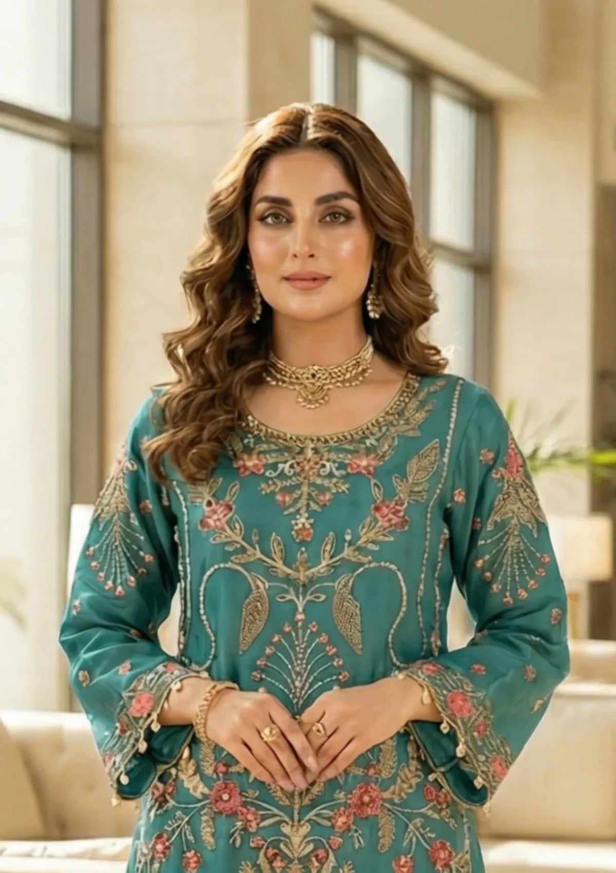 Diara Couture Abrish'25 RAFIA - UA-05 - AQUA