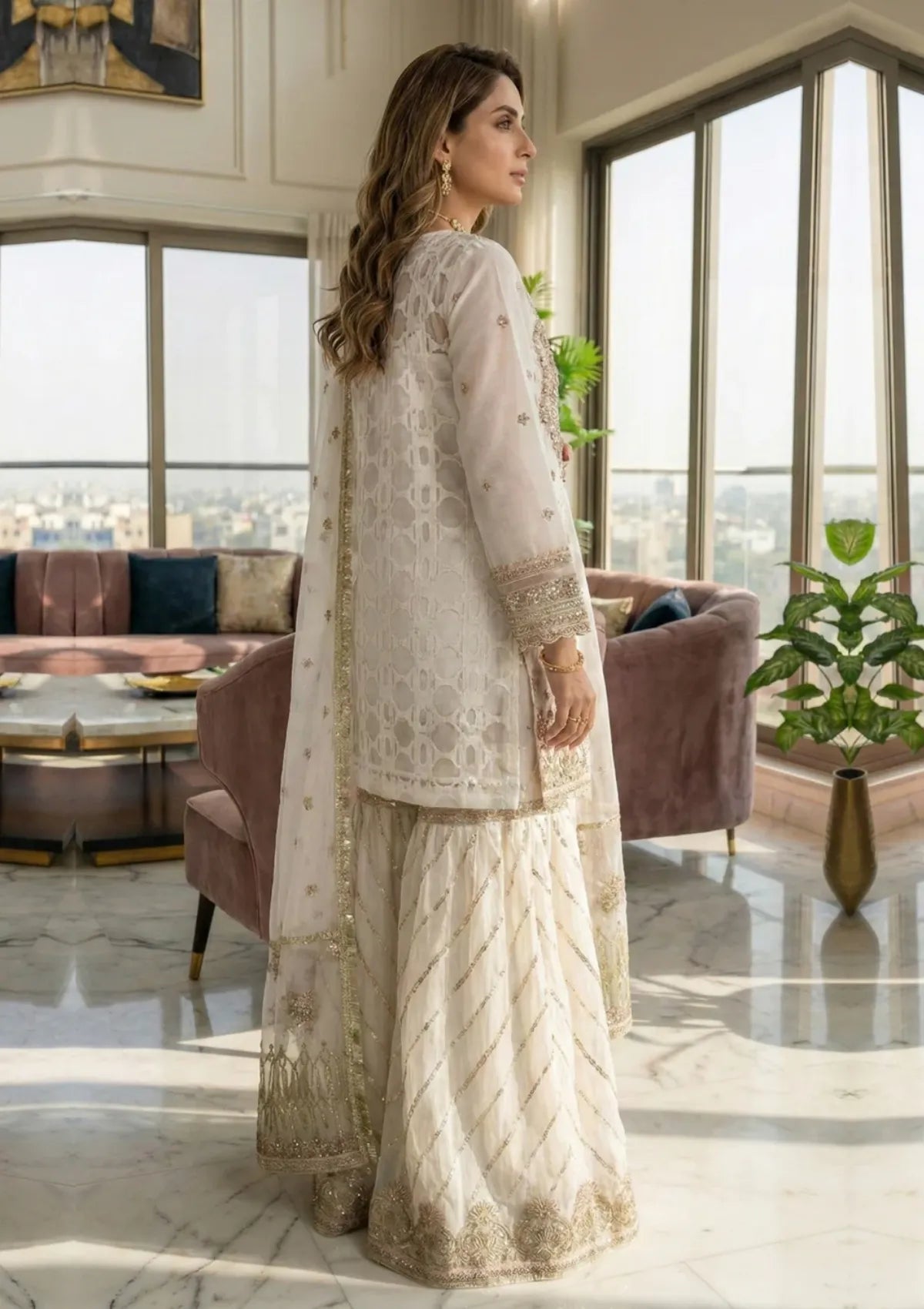 Diara Couture Tabeer'25 SHAHNOOR - US-493 - OFF WHITE