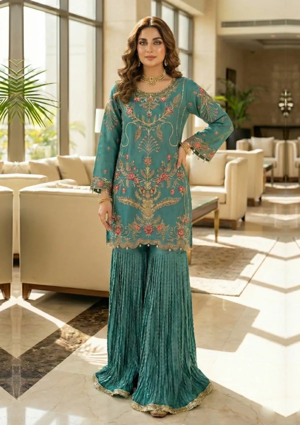 Diara Couture Abrish'25 RAFIA - UA-05 - AQUA