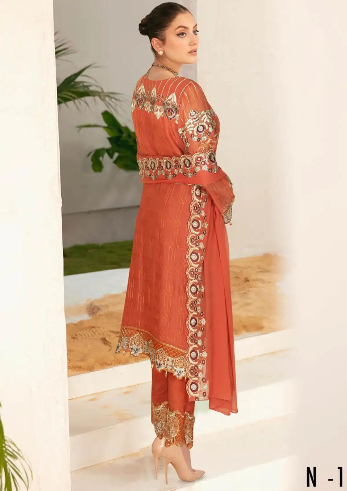 Ramsha Nayab Emb Chiffon'23 Vol-01 N-102 - Mohsin Saeed Fabrics