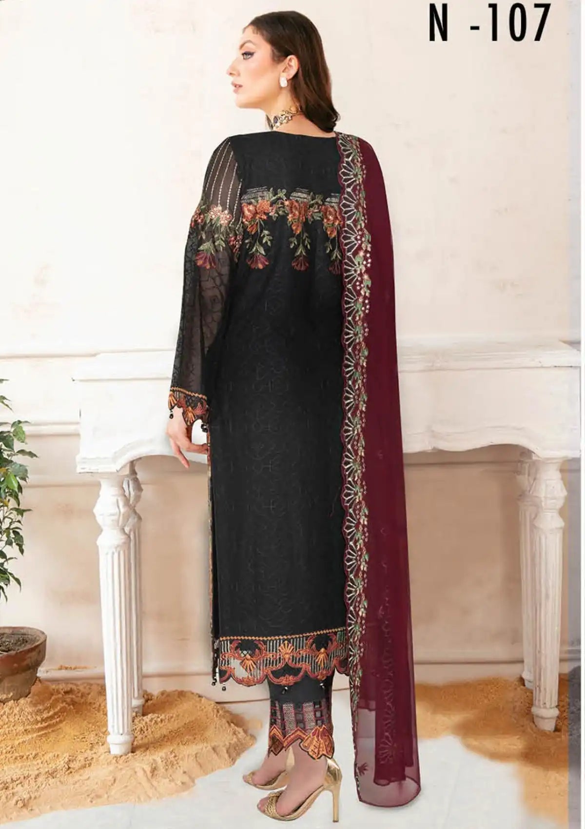 Ramsha Nayab Emb Chiffon'23 Vol-01 N-107 - Mohsin Saeed Fabrics