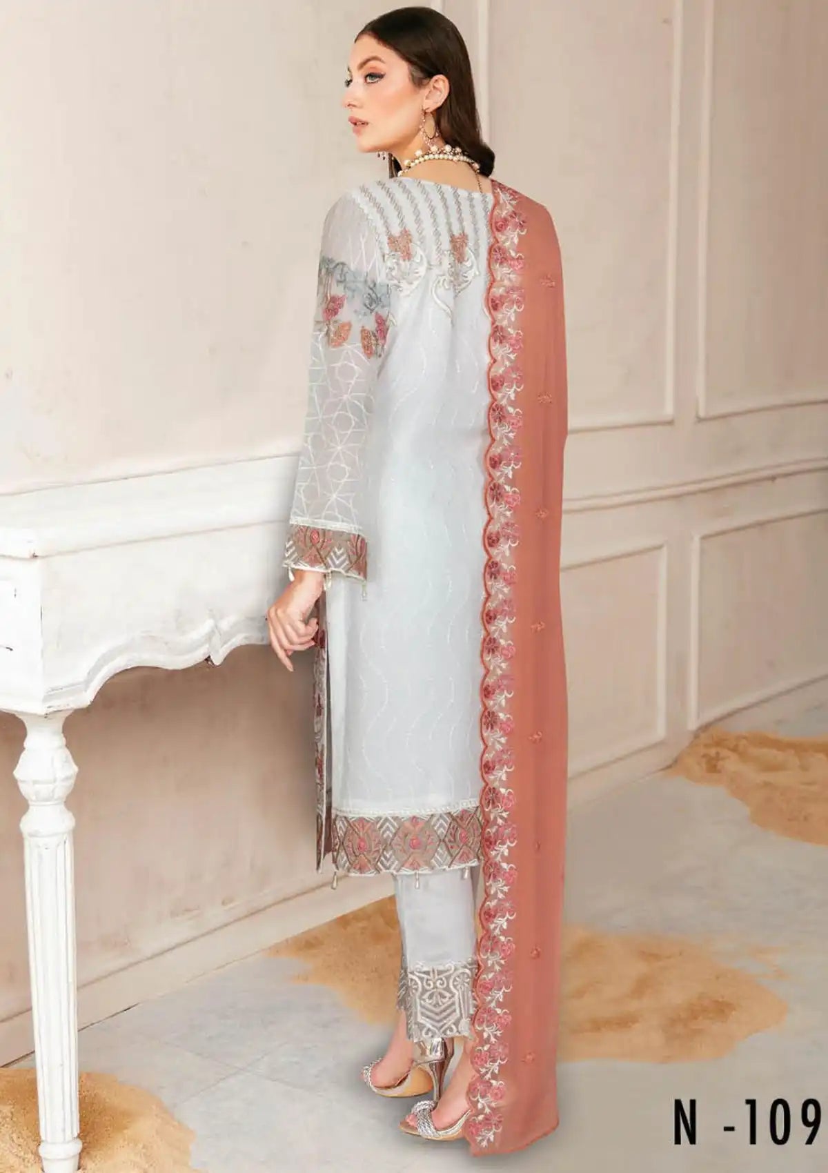 Ramsha Nayab Emb Chiffon'23 Vol-01 N-109 - Mohsin Saeed Fabrics