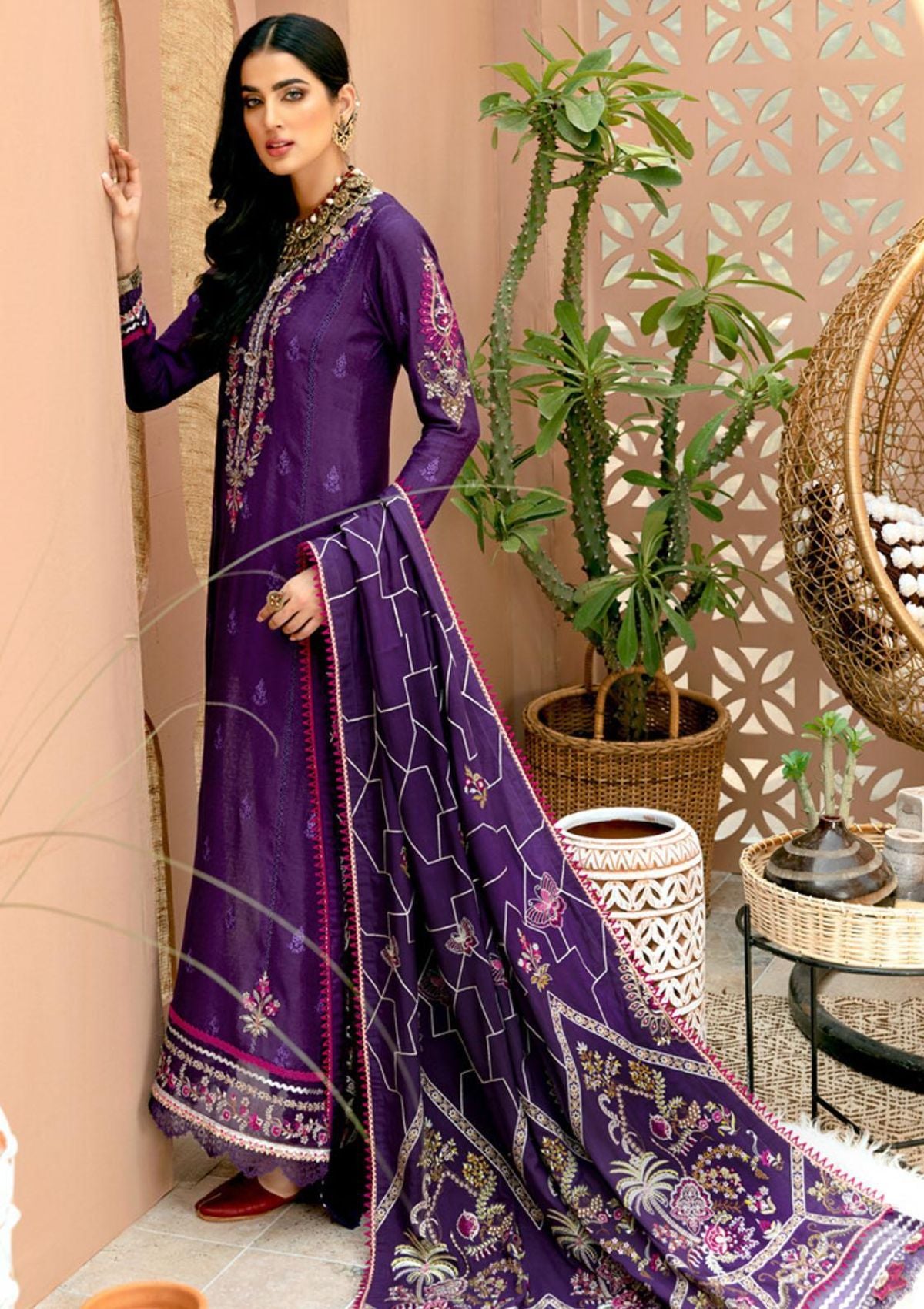 Noor by Saadia Asad Emb Shawl'21 D-05 - Mohsin Saeed Fabrics