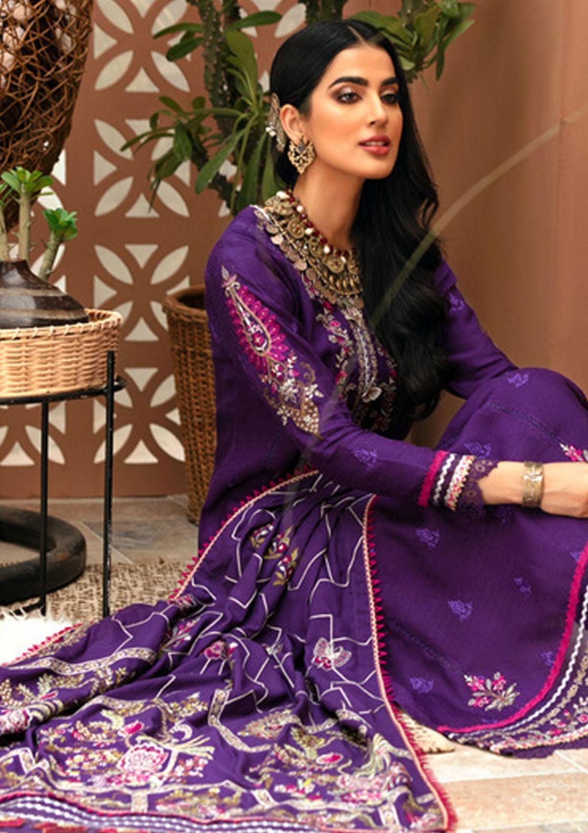 Noor by Saadia Asad Emb Shawl'21 D-05 - Mohsin Saeed Fabrics