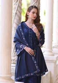 Noor By Saadia Asad Pashmina Shawl'25 D-04 Sapphire