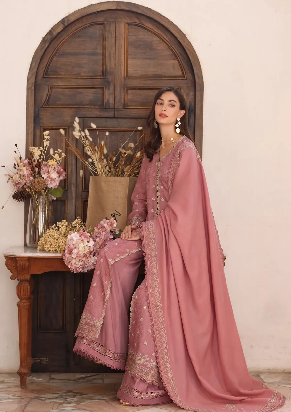 Noor By Saadia Asad Pashmina Shawl'25 D-03 Aveline