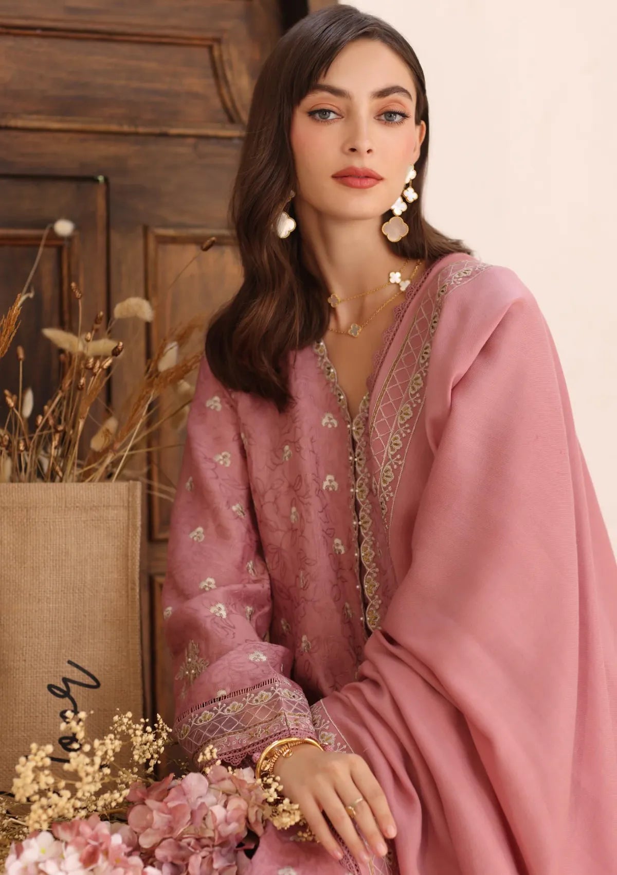 Noor By Saadia Asad Pashmina Shawl'25 D-03 Aveline