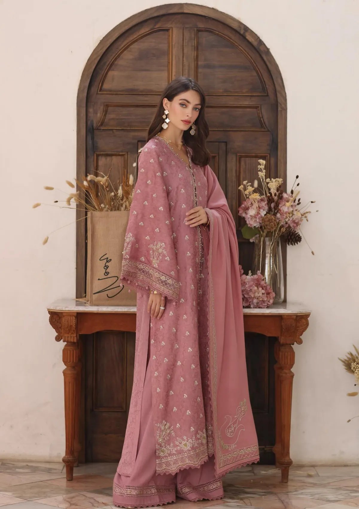 Noor By Saadia Asad Pashmina Shawl'25 D-03 Aveline