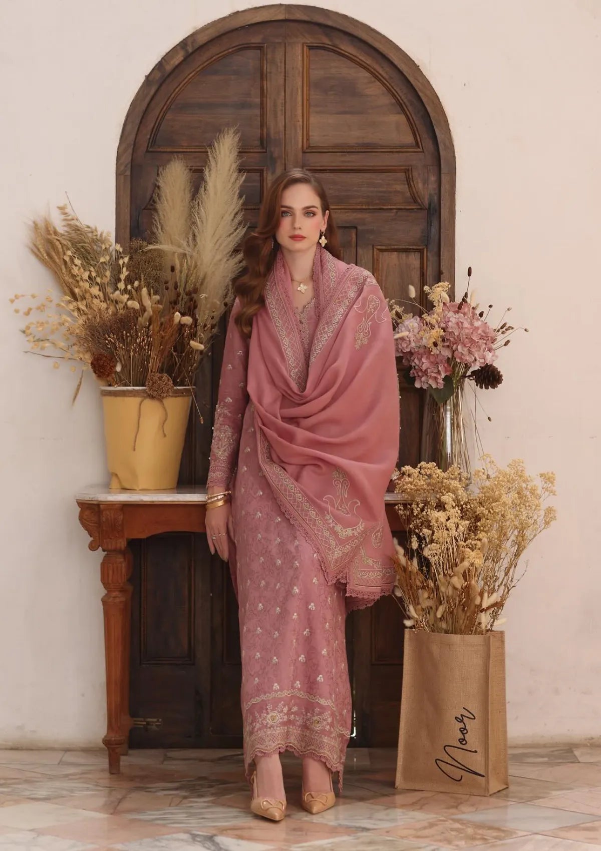 Noor By Saadia Asad Pashmina Shawl'25 D-03 Aveline