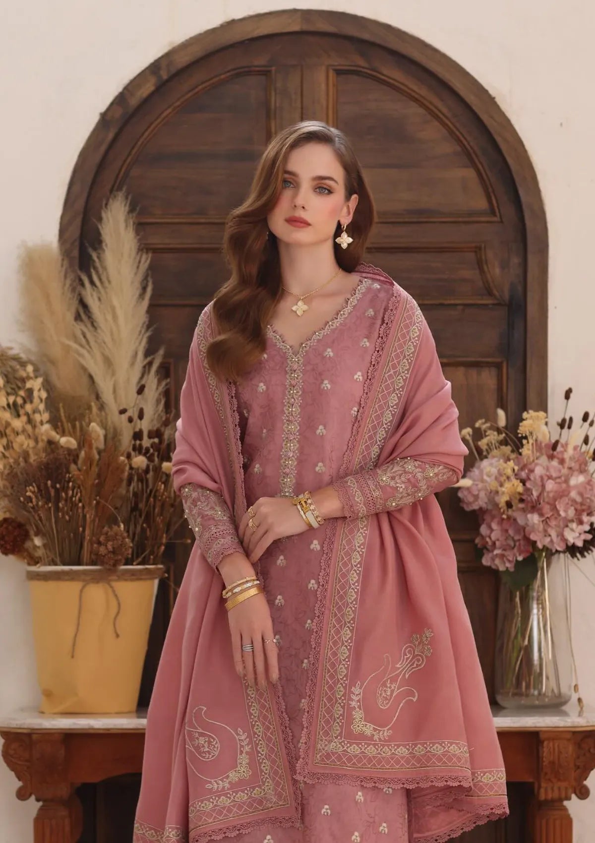 Noor By Saadia Asad Pashmina Shawl'25 D-03 Aveline