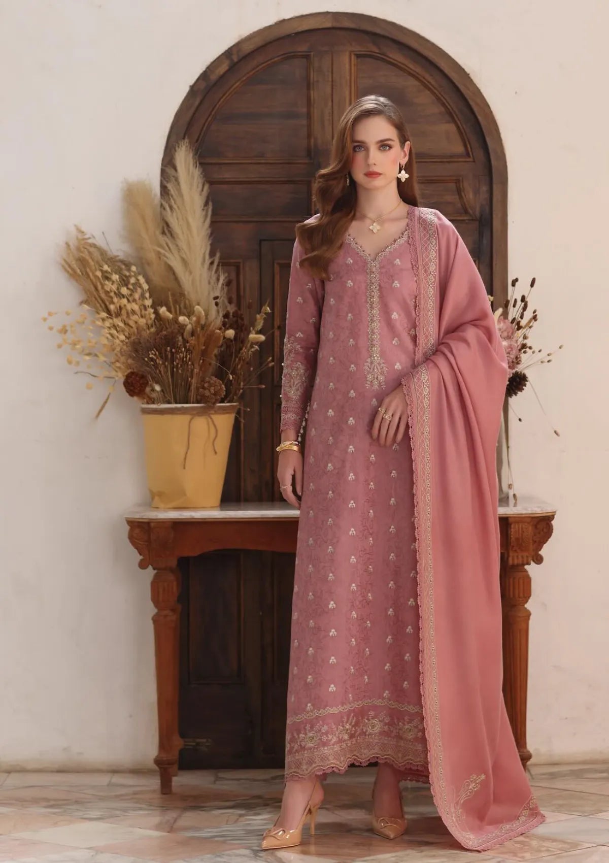 Noor By Saadia Asad Pashmina Shawl'25 D-03 Aveline