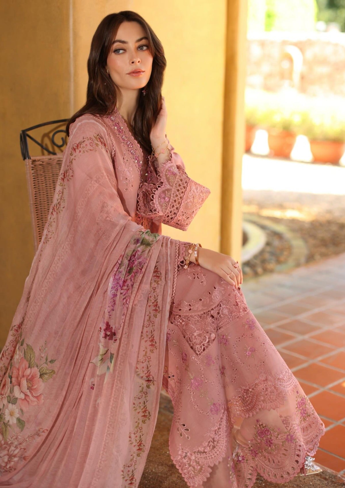 Noor By Saadia Asad Luxury Eid Schiffli Laserkari'26 D-03B Mirelle