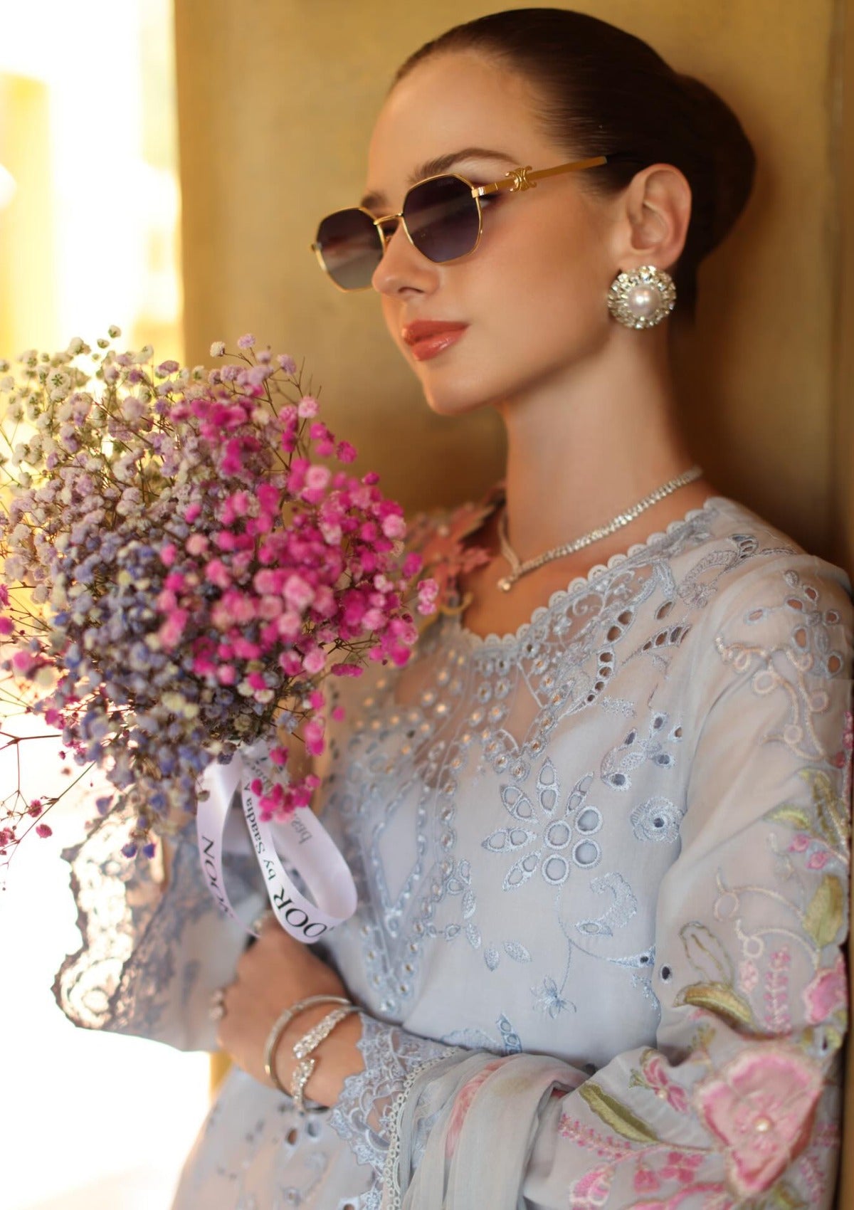 Noor By Saadia Asad Luxury Eid Schiffli Laserkari'26 D-10B Roselle
