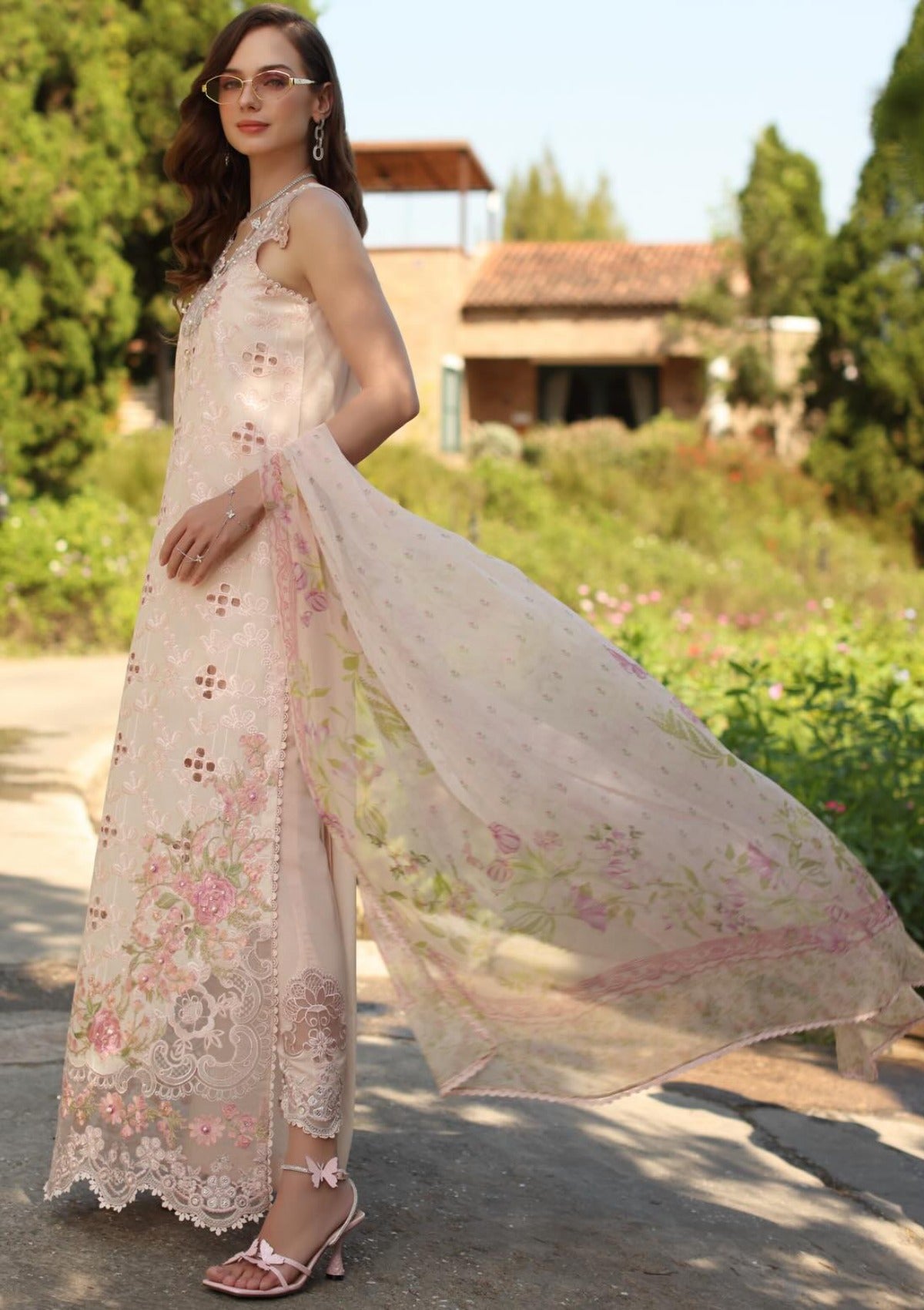 Noor By Saadia Asad Luxury Eid Schiffli Laserkari'26 D-07A Florine